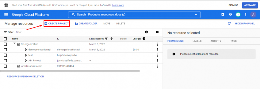 Youtube Create New Project