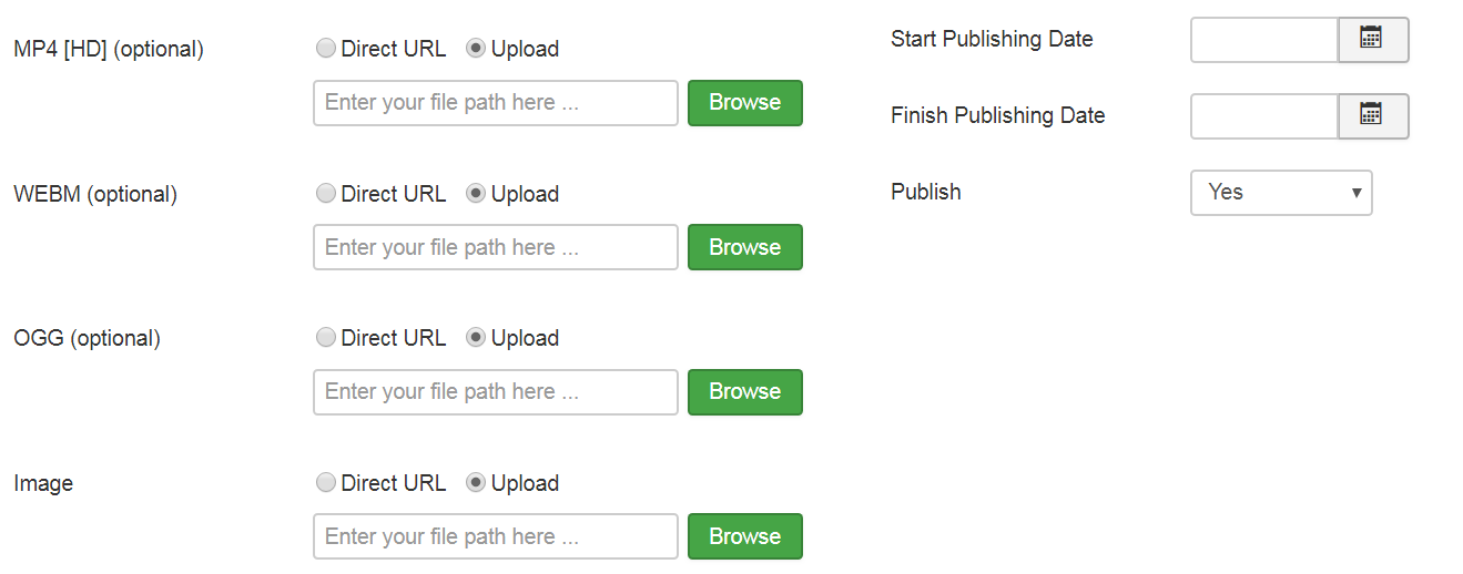 Video General Settings