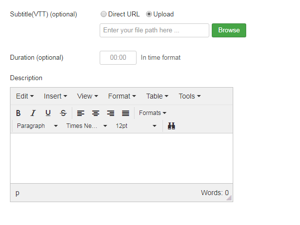 Video General Settings
