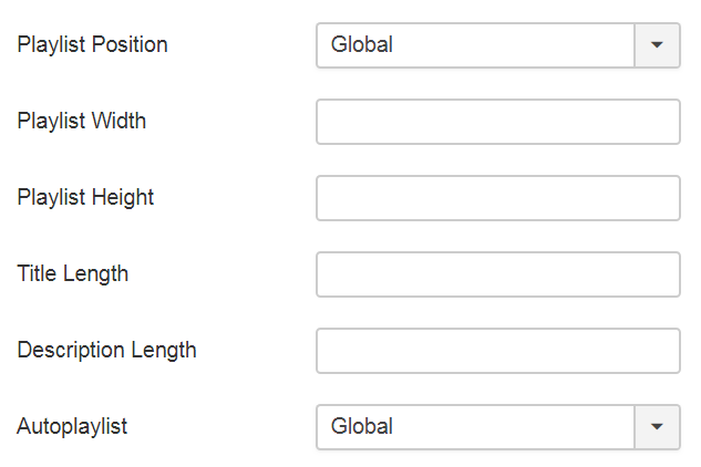 Playlist Settings Module